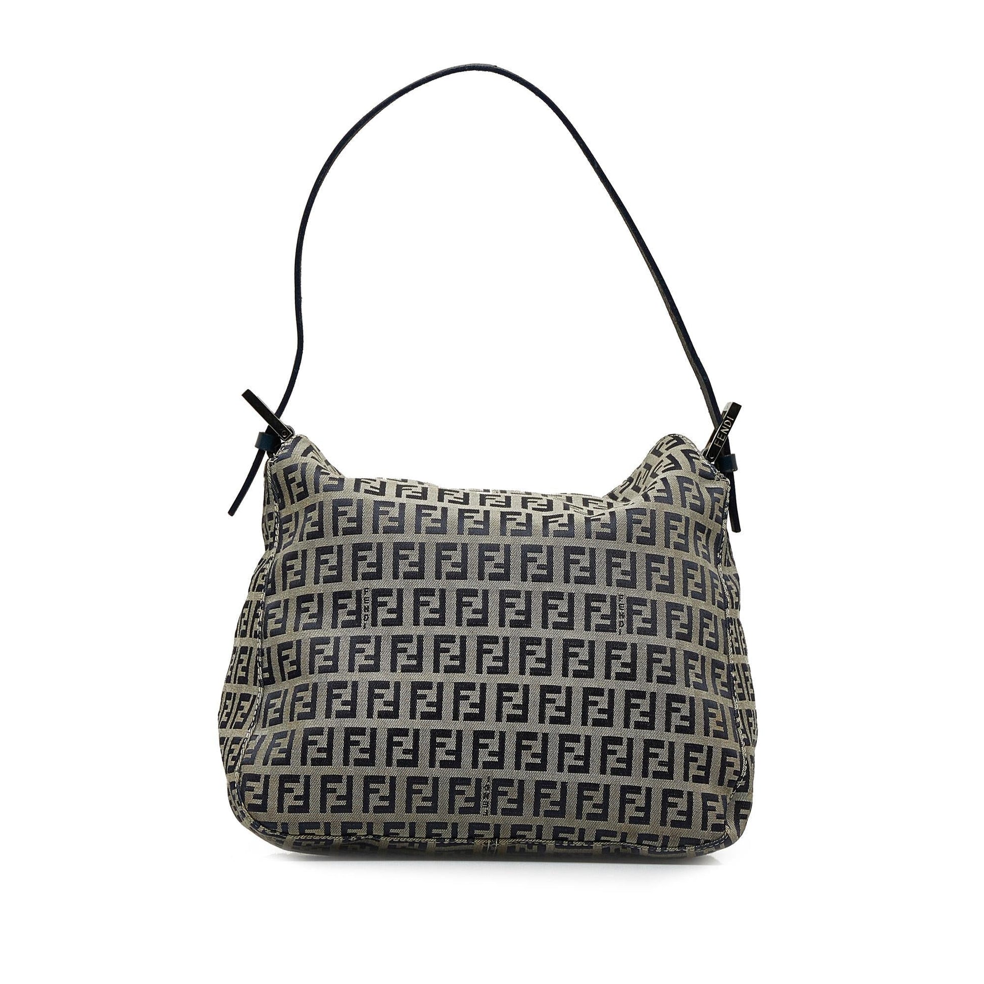 Fendi Zucchino Double Shoulder Bag Flap