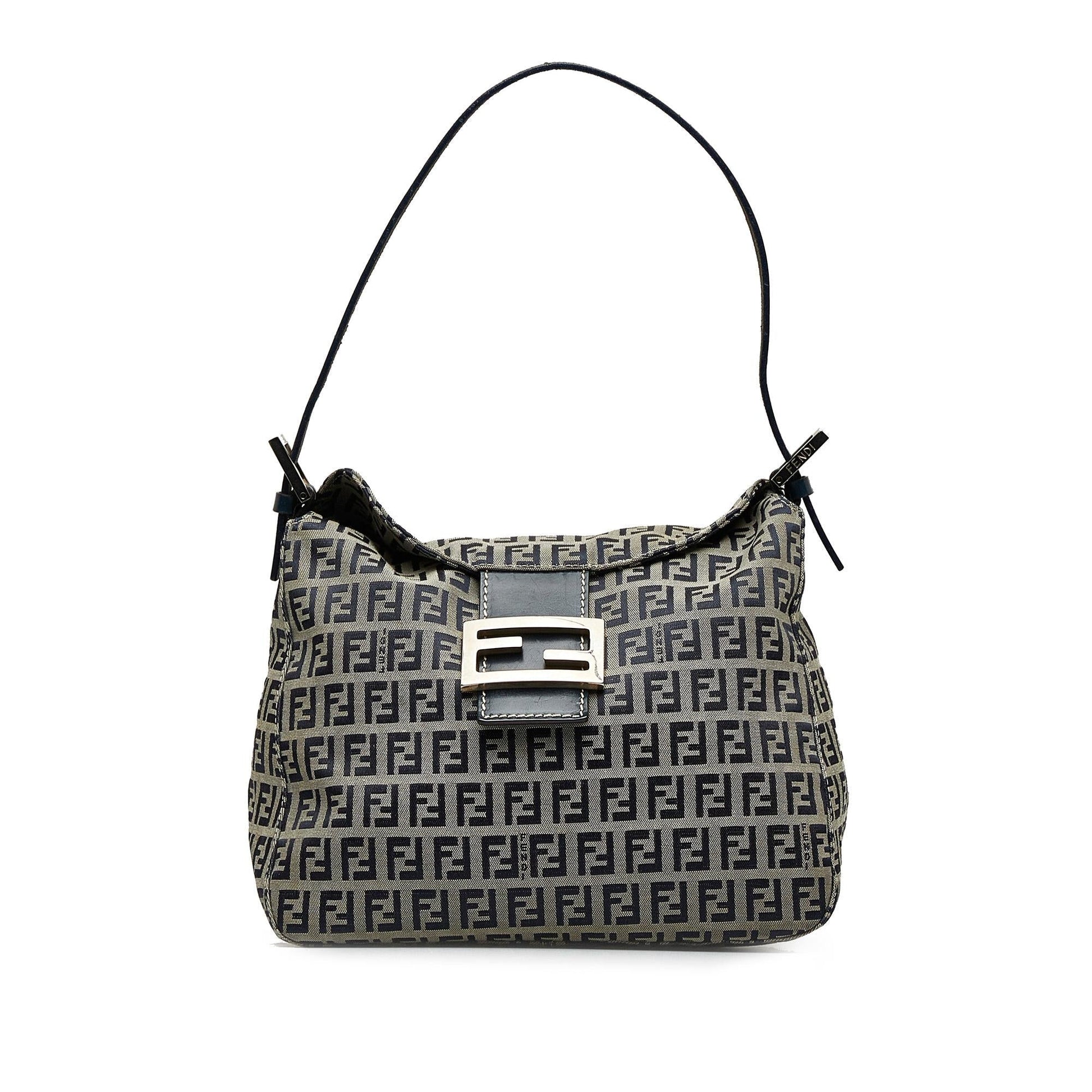 Fendi Zucchino Double Shoulder Bag Flap