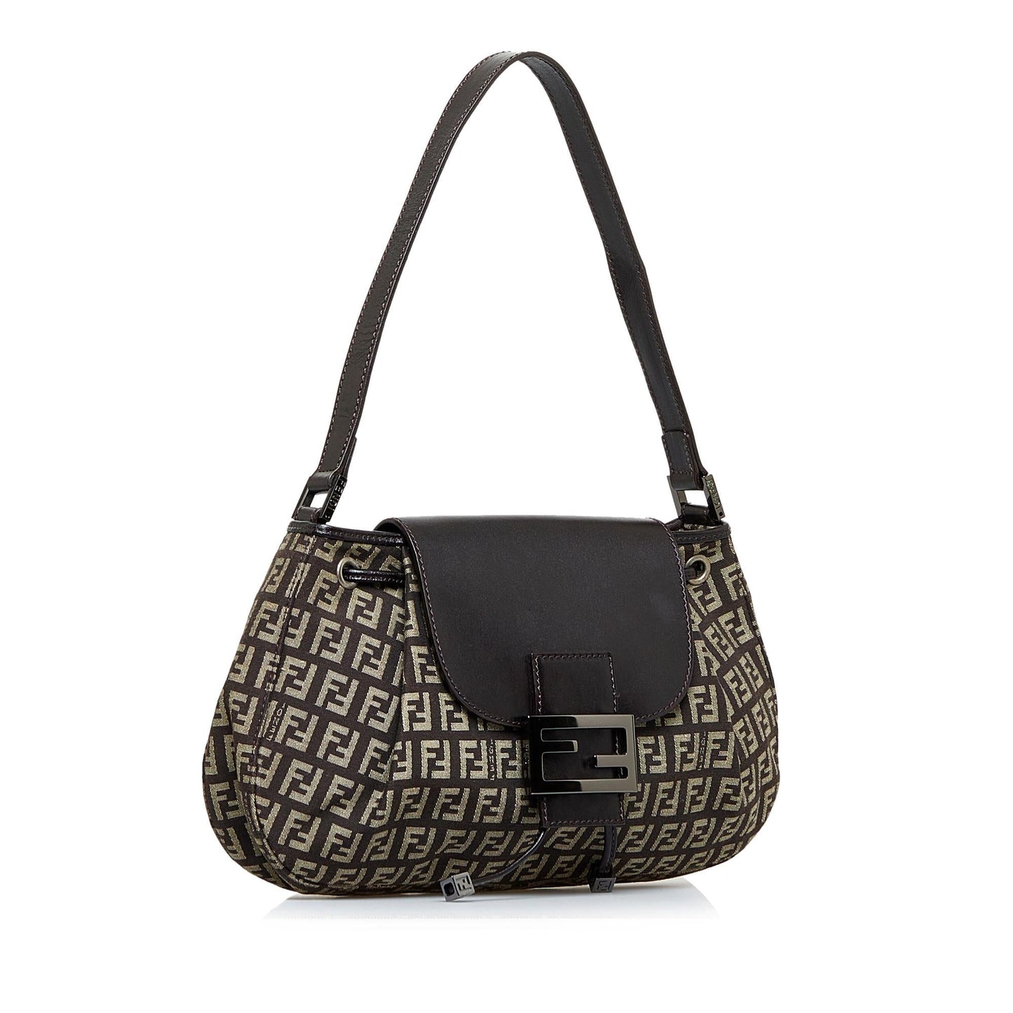 Fendi Zucchino Drawstring Baguette Shg Dlgic3 Handbag Shoulder Bag