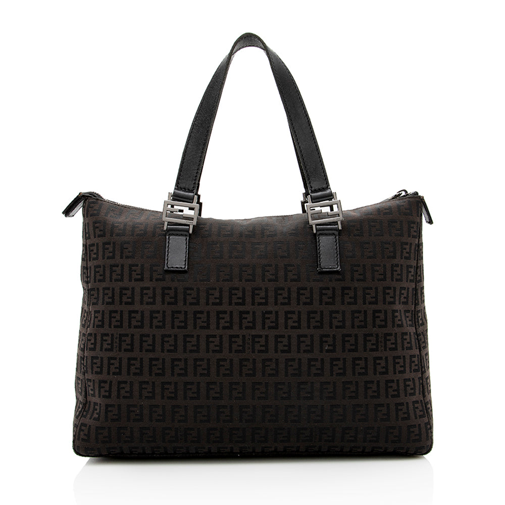 Fendi Zucchino Ff Handle Tote Final Sale Shf Tote Bag