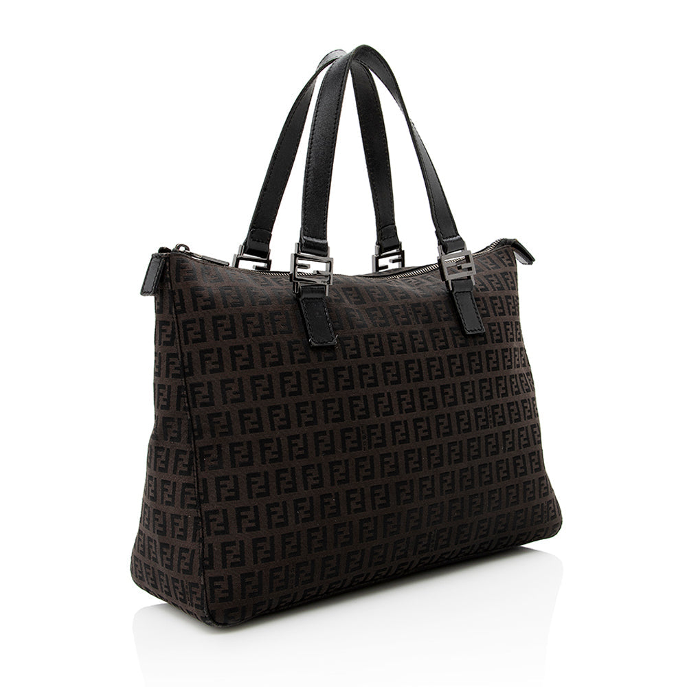 Fendi Zucchino Ff Handle Tote Final Sale Shf Tote Bag