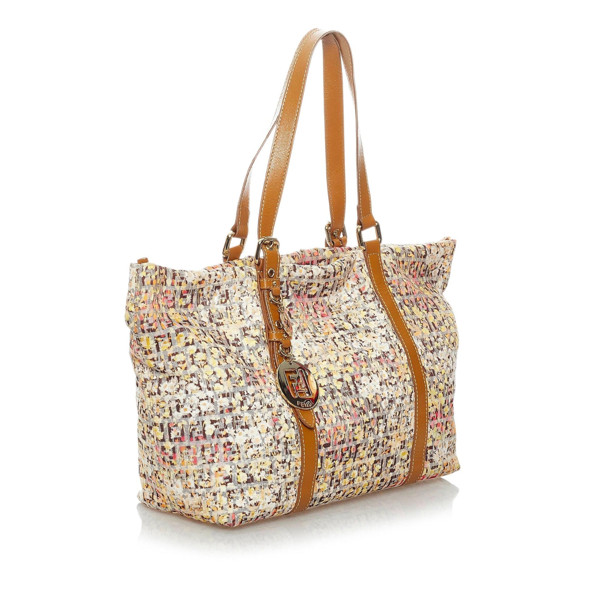 Fendi Zucchino Floral Tote Bag Shg