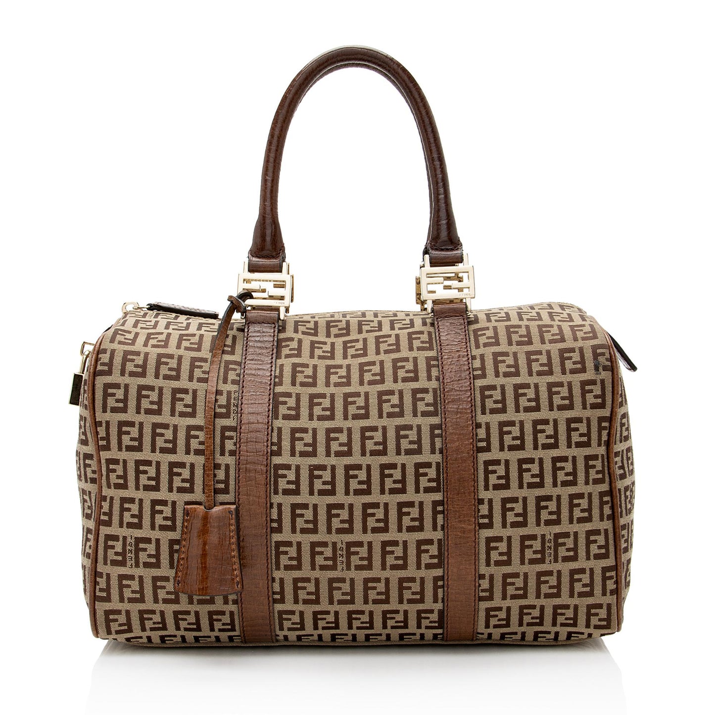 Fendi Zucchino Forever Boston Bag Shf Satchel Bag