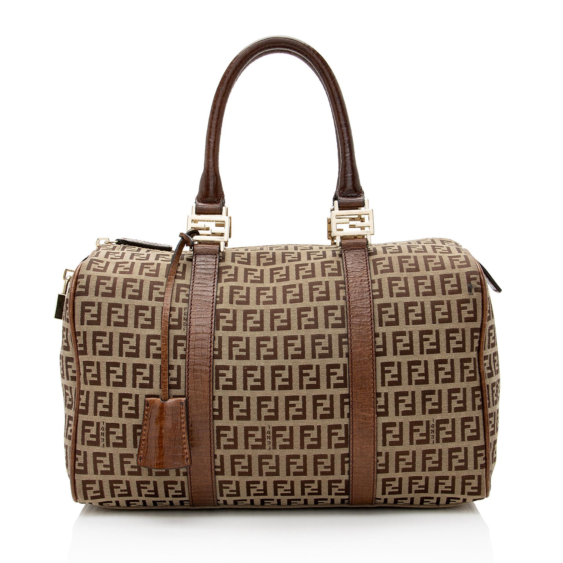 Fendi Zucchino Forever Boston Bag Shf Satchel Bag