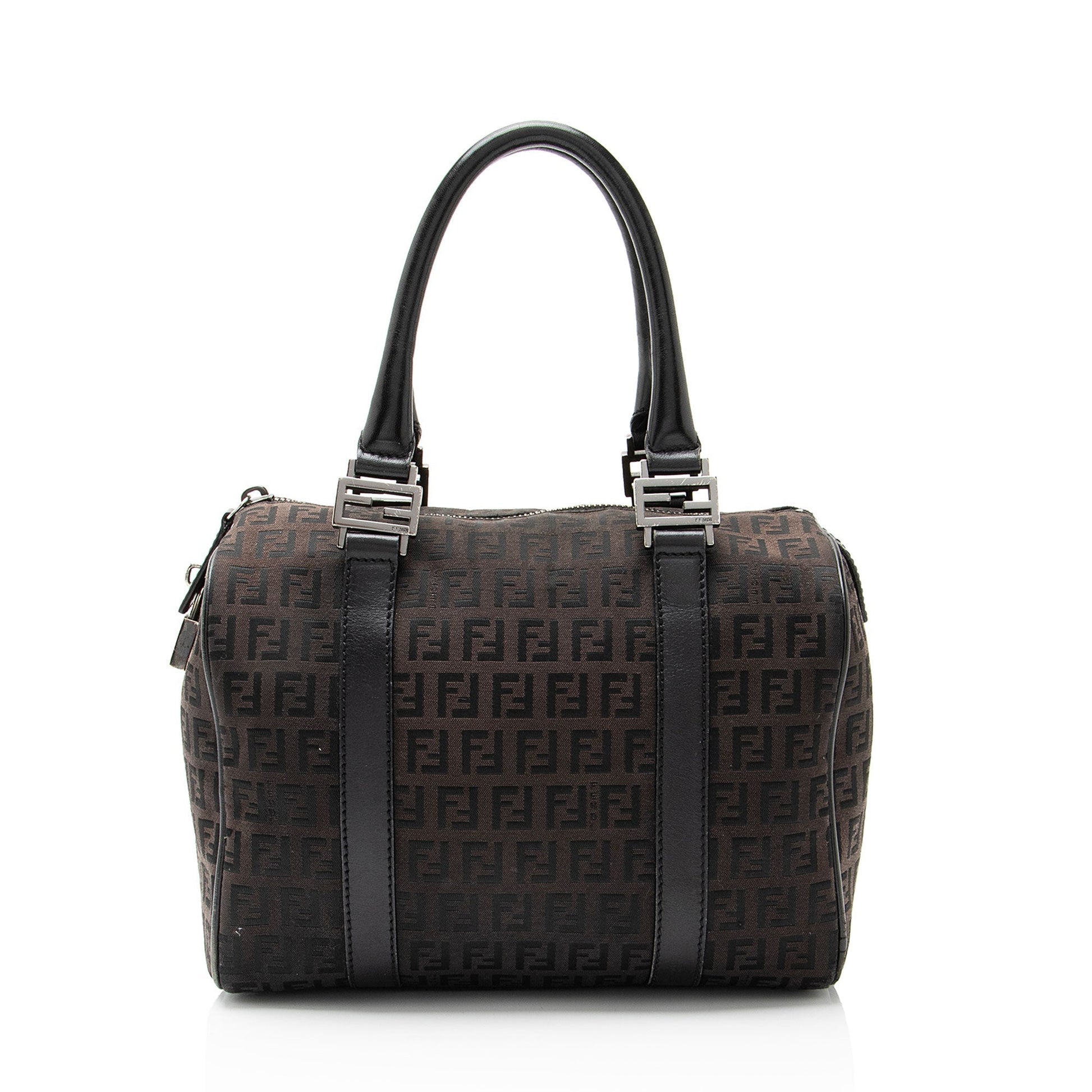 Fendi Zucchino Forever Boston Bag Canvas Small Satchel Bag