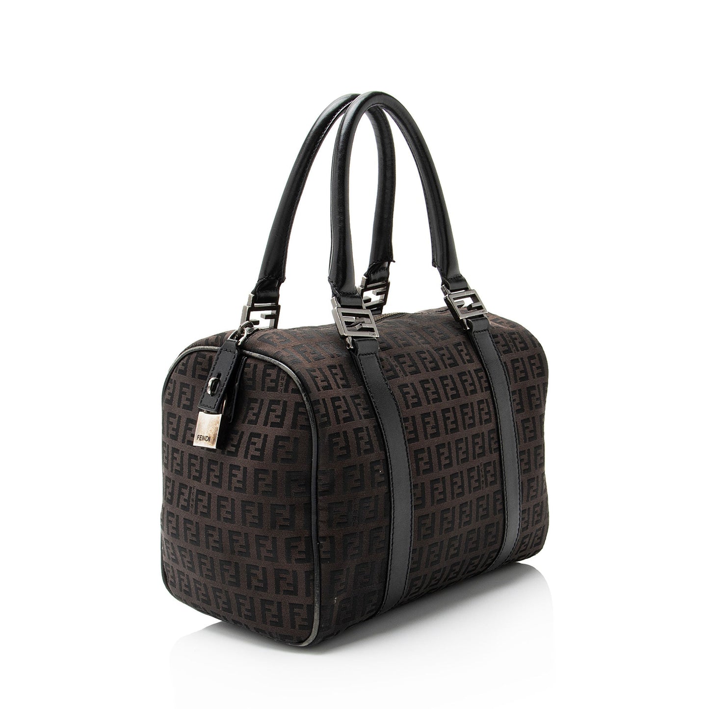 Fendi Zucchino Forever Boston Bag Canvas Small Satchel Bag