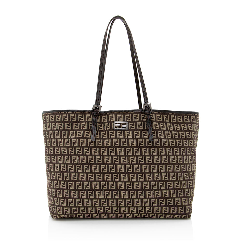 Fendi Zucchino Tote Shf Large Logo Tote Bag
