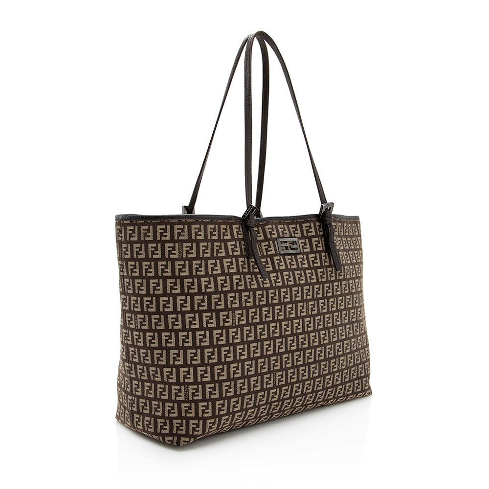 Fendi Zucchino Tote Shf Large Logo Tote Bag