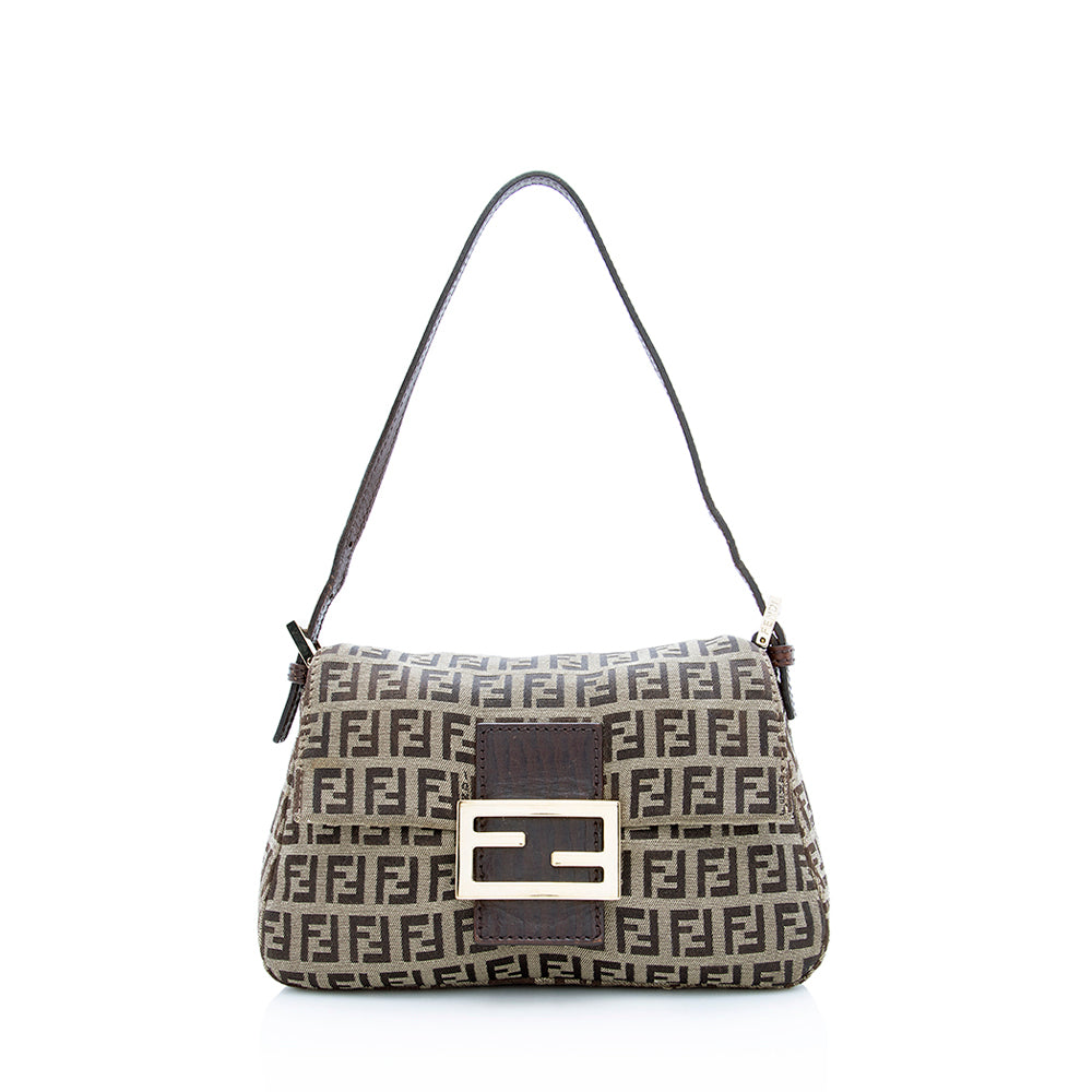 Fendi Zucchino Baguette Bag Shf Mini Shoulder Bag