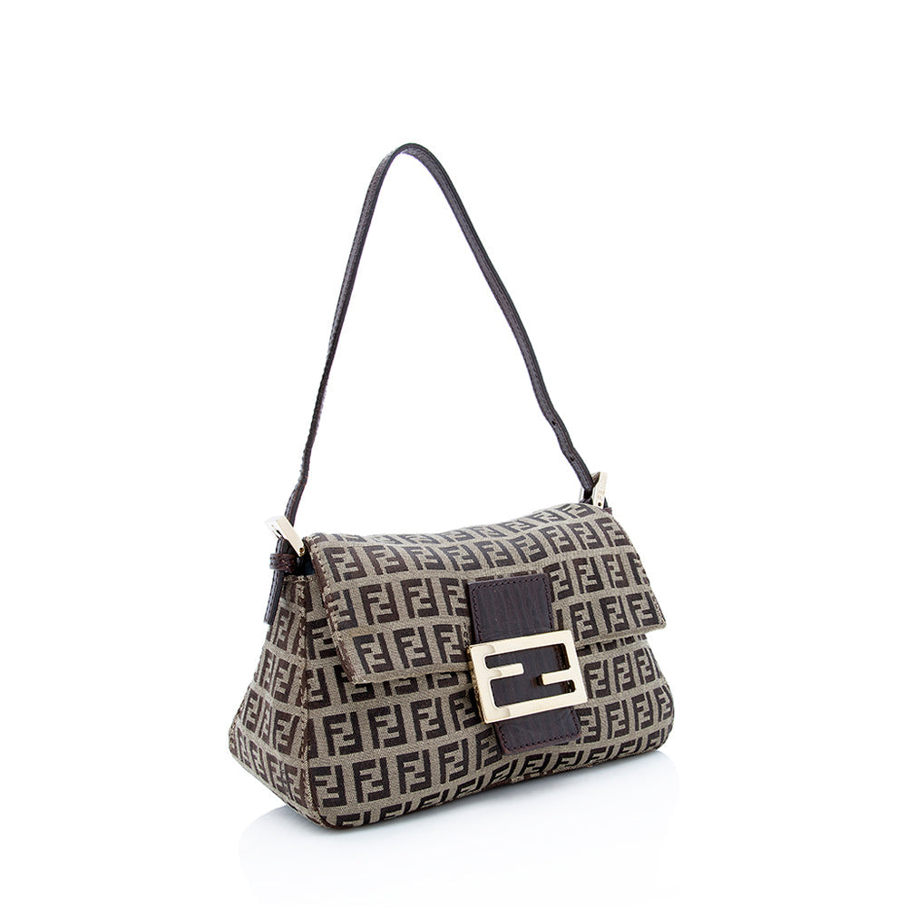 Fendi Zucchino Baguette Bag Shf Mini Shoulder Bag