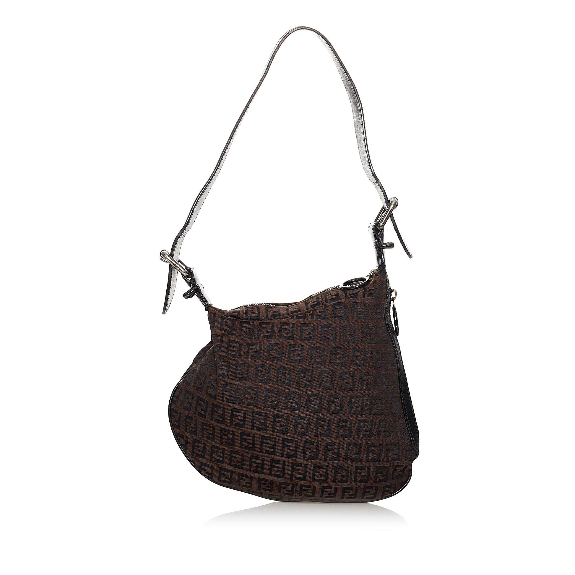 Fendi Zucchino Oyster Shoulder Bag Shg Canvas Bag Shg 30243