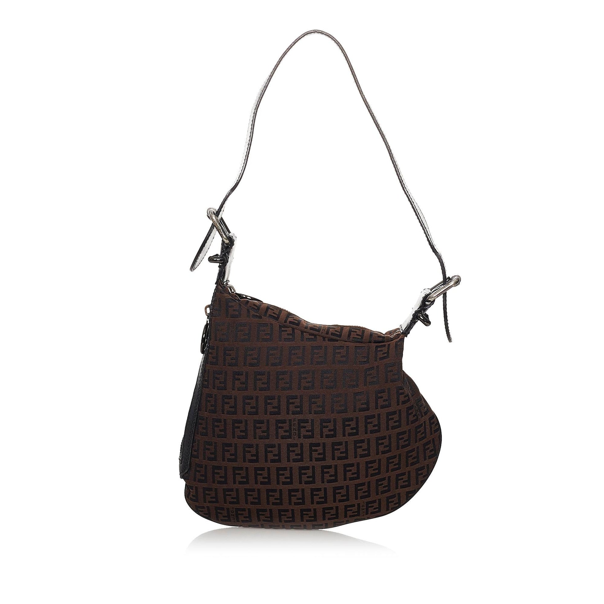 Fendi Zucchino Oyster Shoulder Bag Shg Canvas Bag Shg 30243