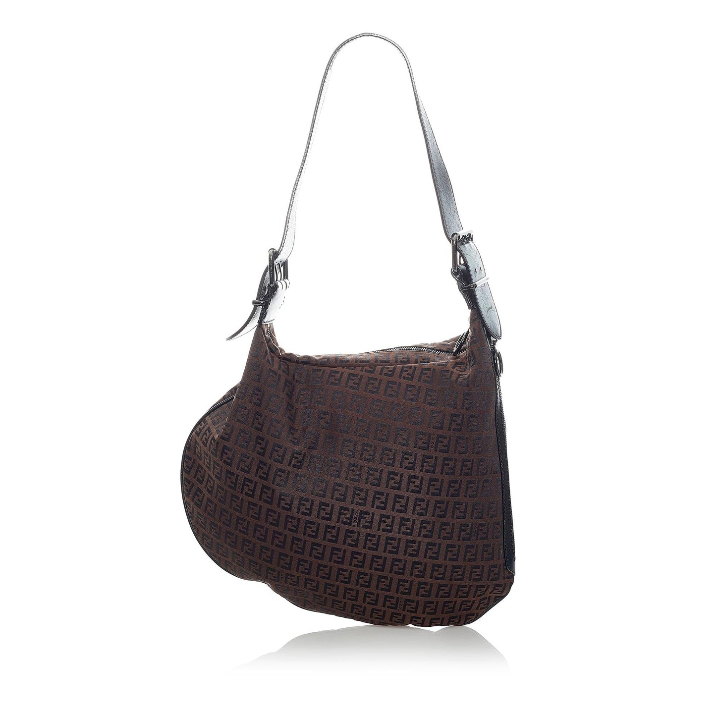 Fendi Zucchino Oyster Shoulder Bag Shg Canvas