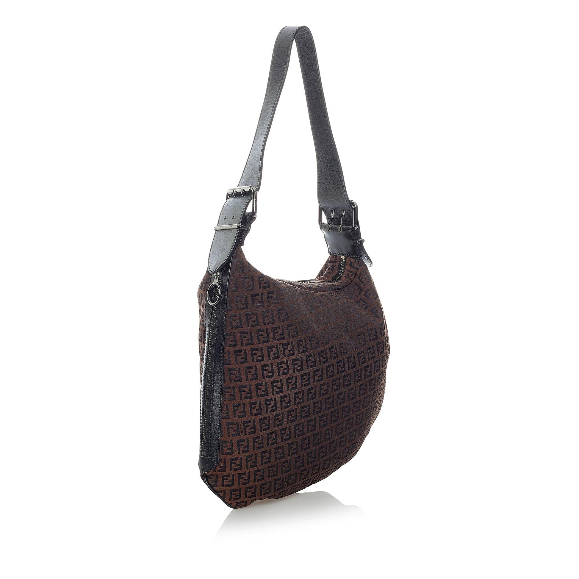 Fendi Zucchino Oyster Shoulder Bag Shg Canvas
