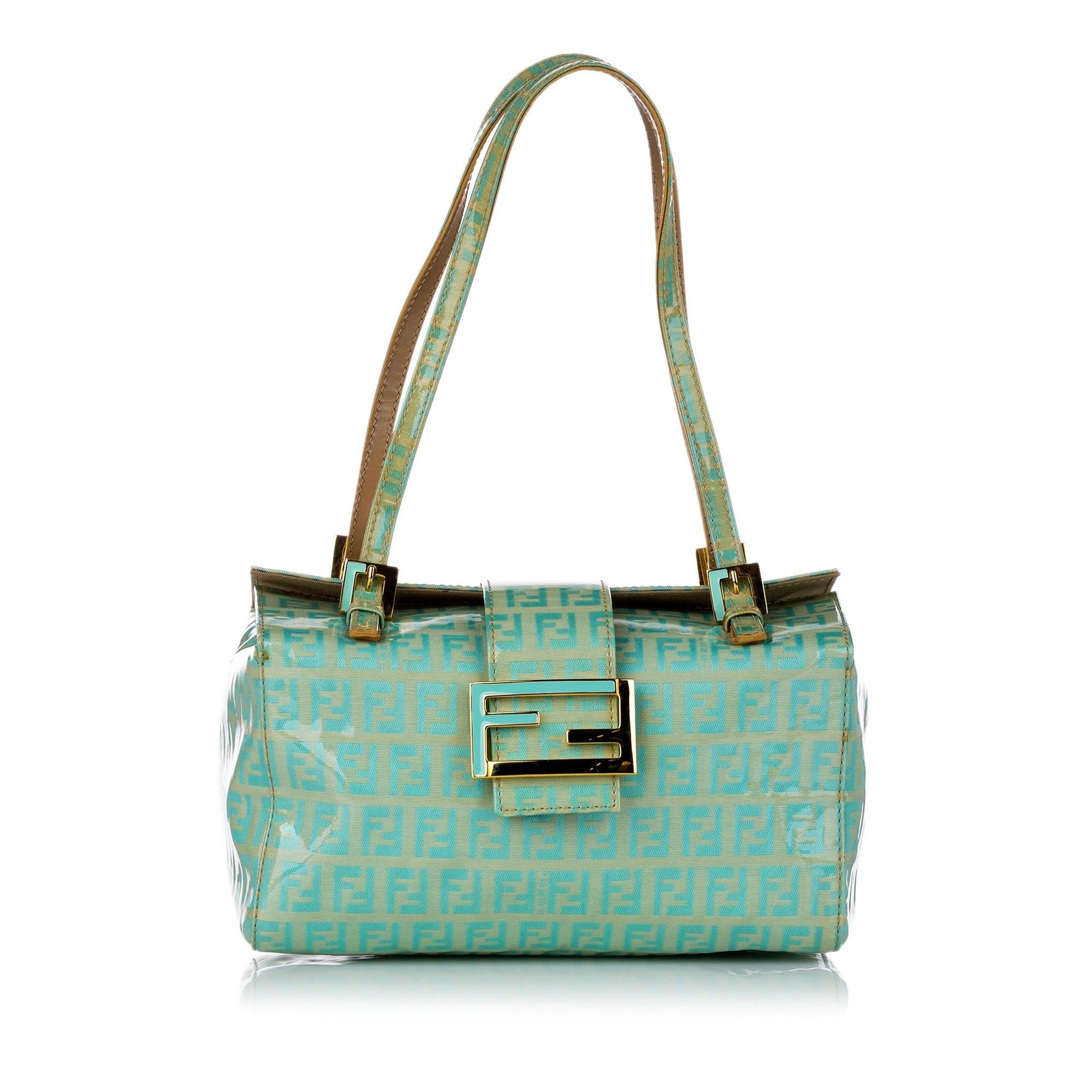 Fendi Zucchino Shoulder Bag Shg Leather Patent