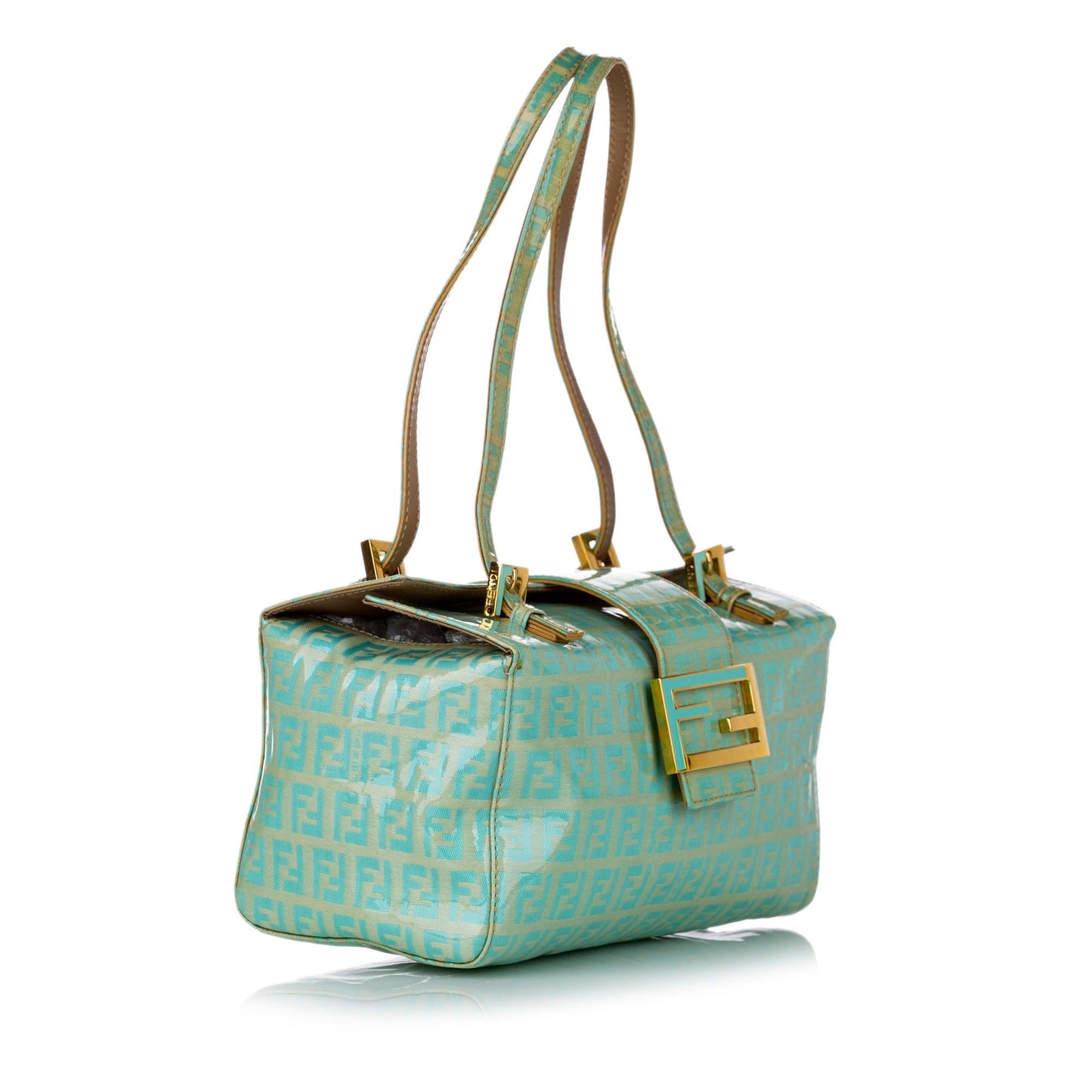 Fendi Zucchino Shoulder Bag Shg Leather Patent