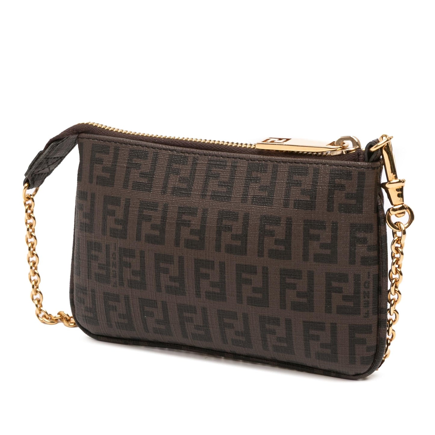 Fendi Zucchino Spalmati Pochette Shoulder Bag Chain