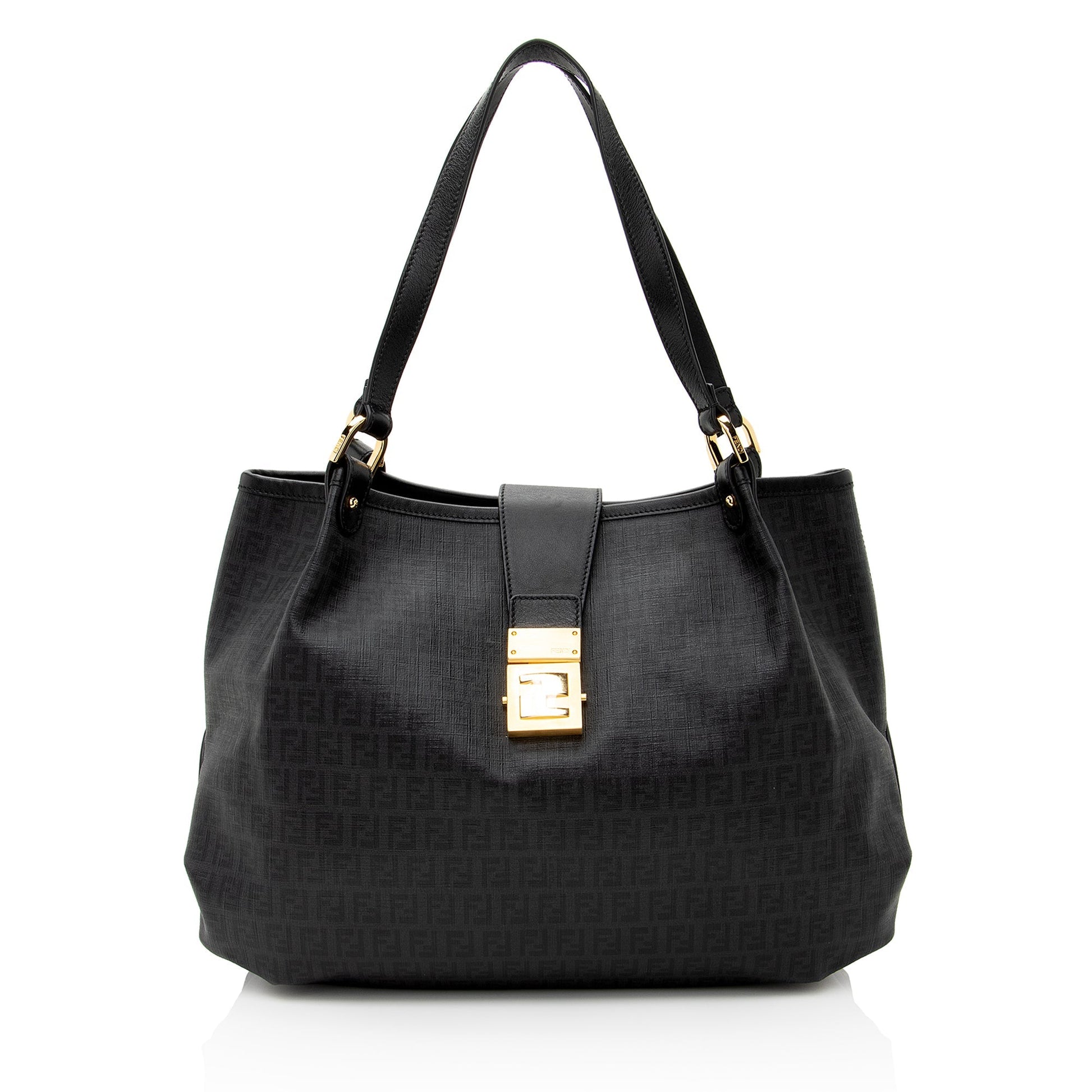 Fendi Zucchino Spalmati Chiusura Tote Shf Medium Tote Bag