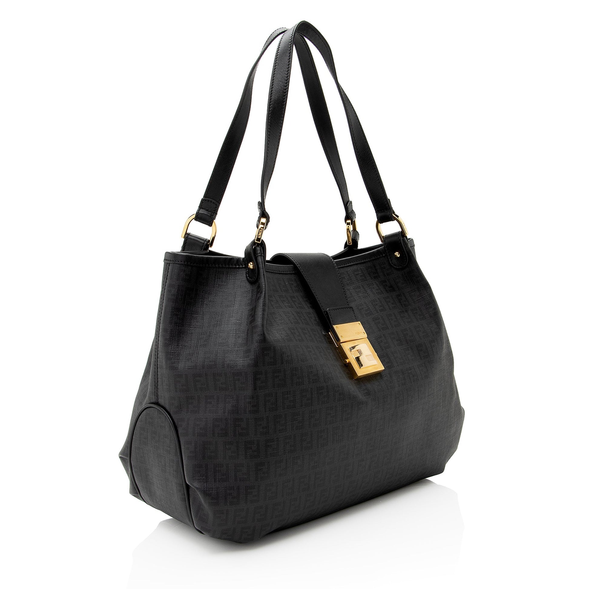 Fendi Zucchino Spalmati Chiusura Tote Shf Medium Tote Bag