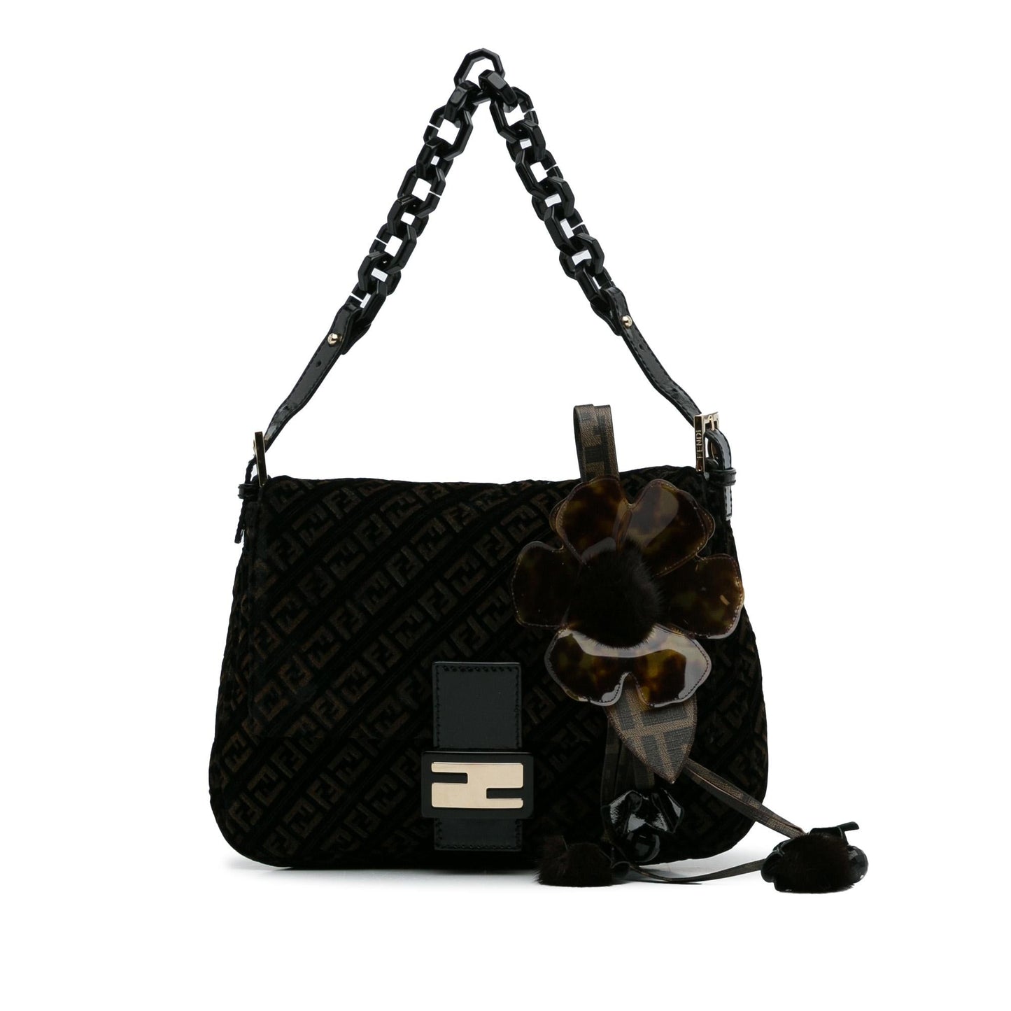 Fendi Zucchino Velvet Mamma Shoulder Bag Shg C9W5Ep Chain