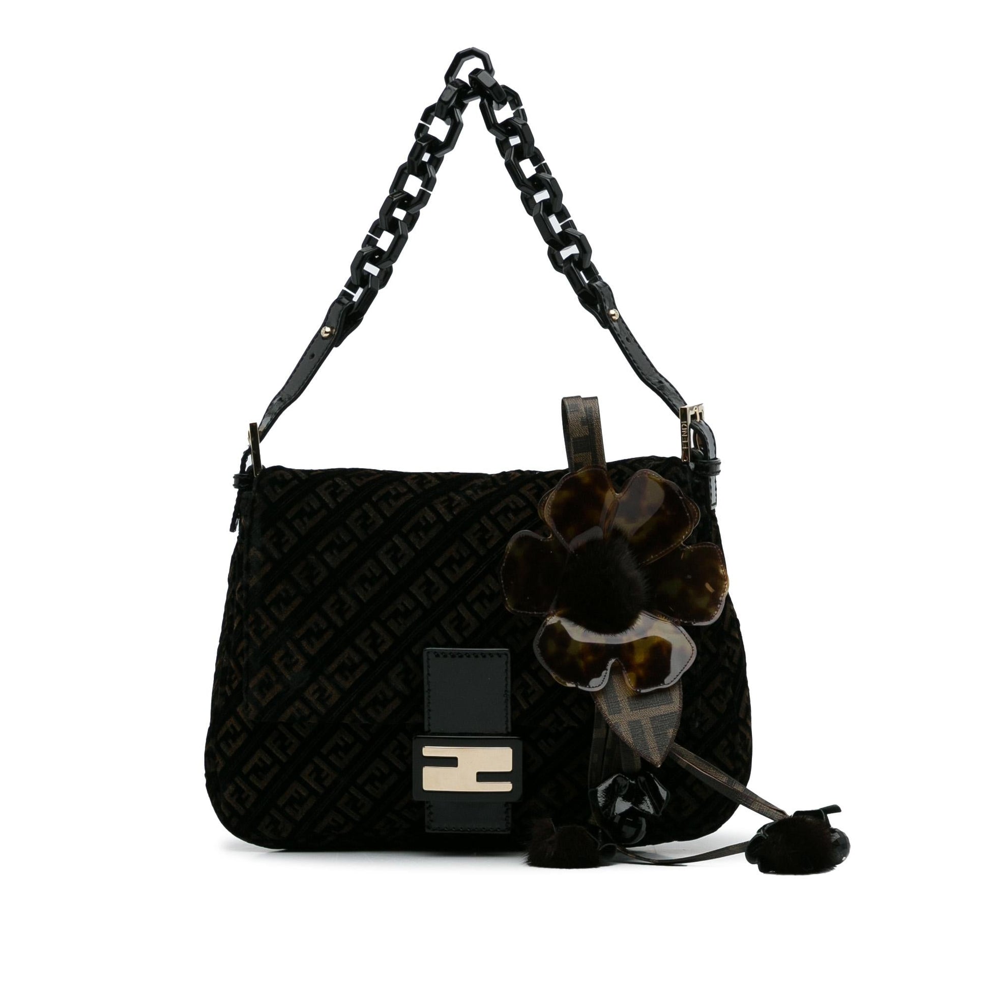 Fendi Zucchino Velvet Mamma Shoulder Bag Shg C9W5Ep Chain