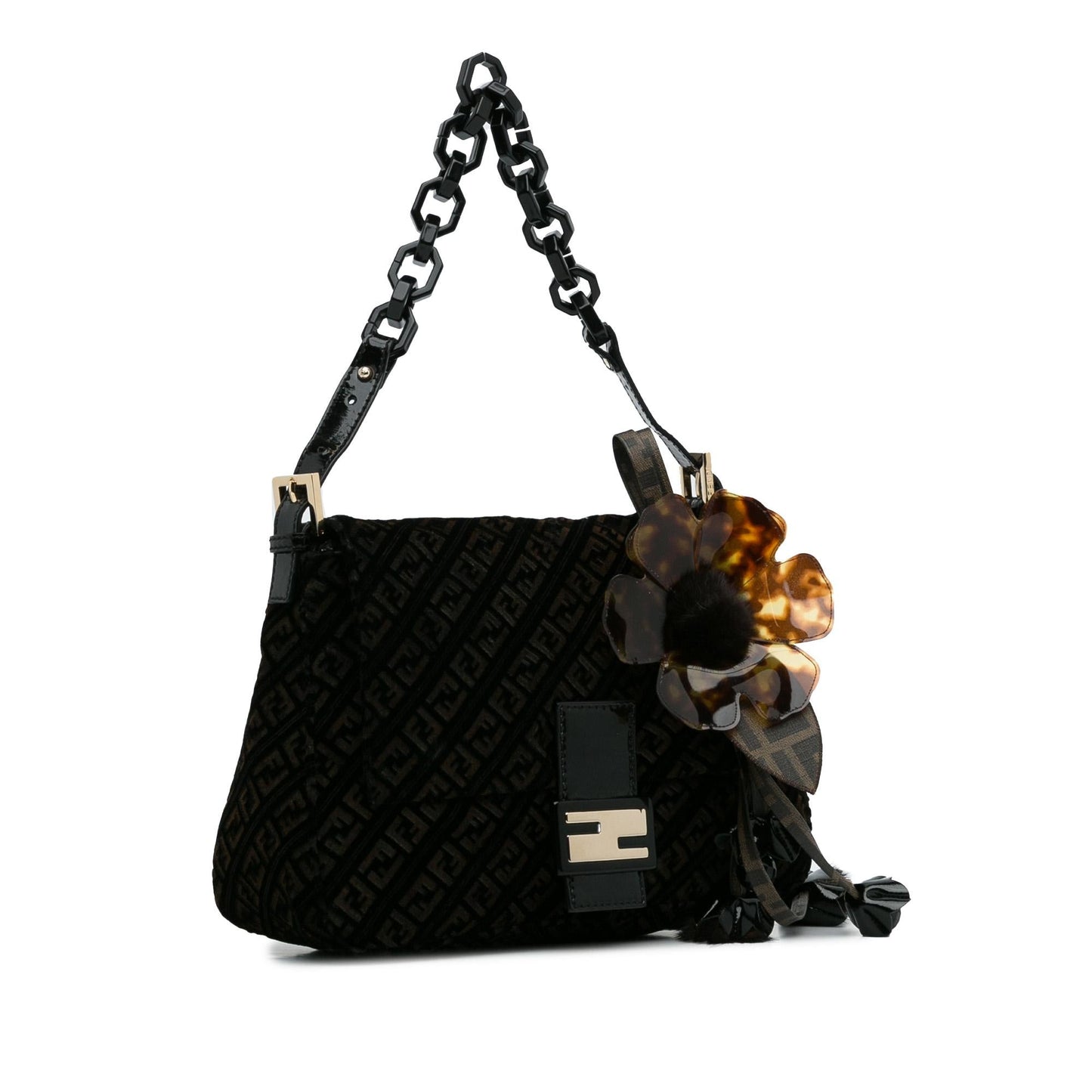 Fendi Zucchino Velvet Mamma Shoulder Bag Shg C9W5Ep Chain