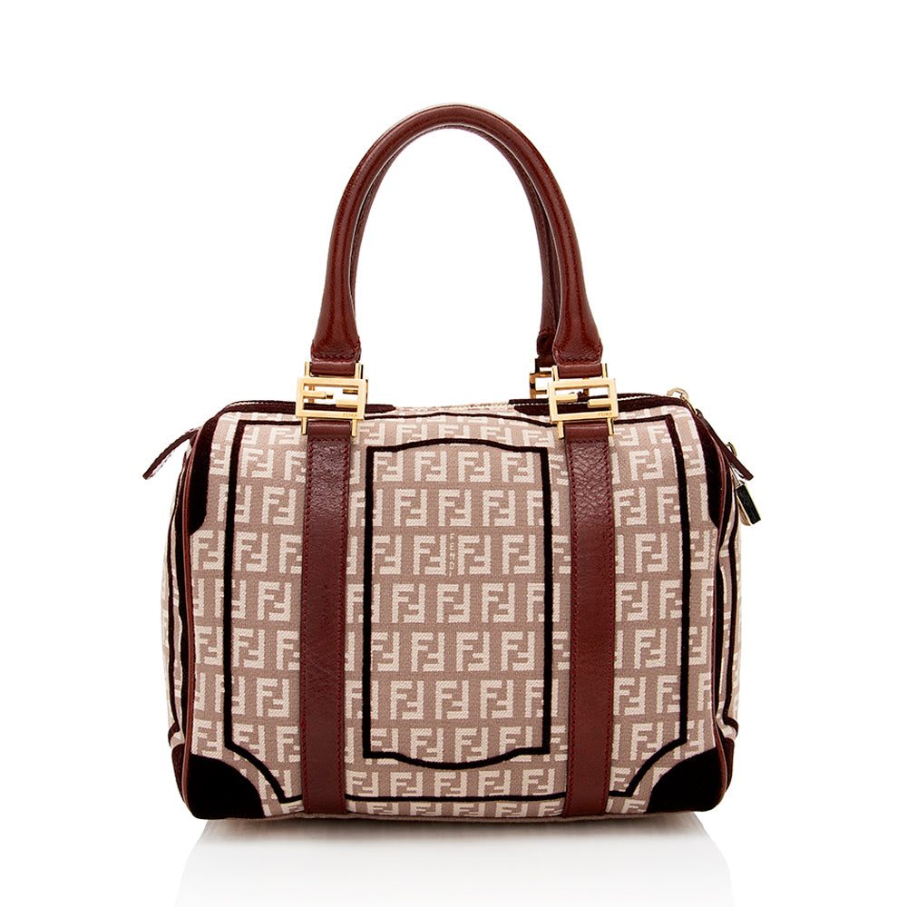 Fendi Zucchino Velvet Boston Satchel Shf Small Satchel Bag