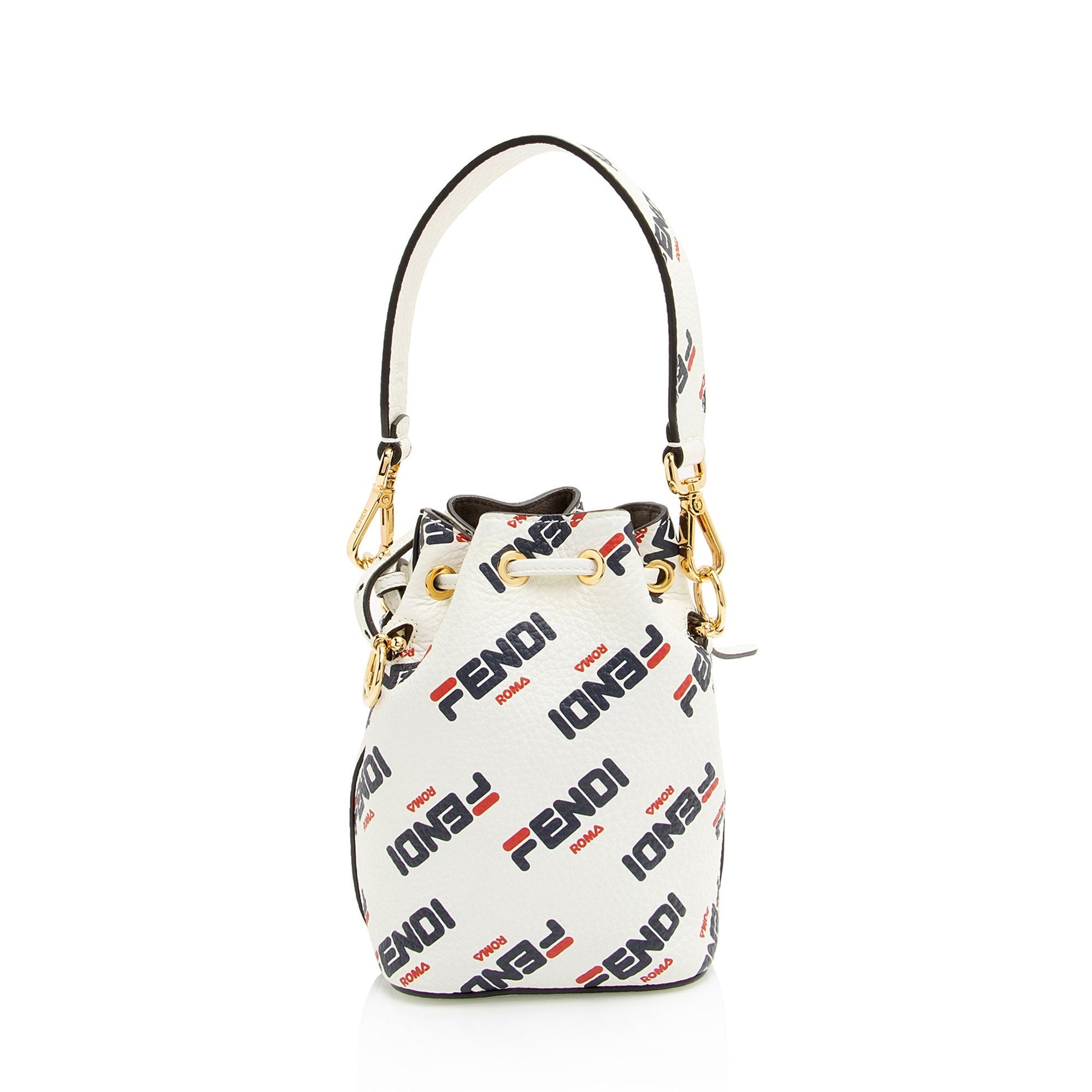 Fendi Fila Calfskin Mania Mon Tresor Bag Shf Mini Bucket Crossbody Bag