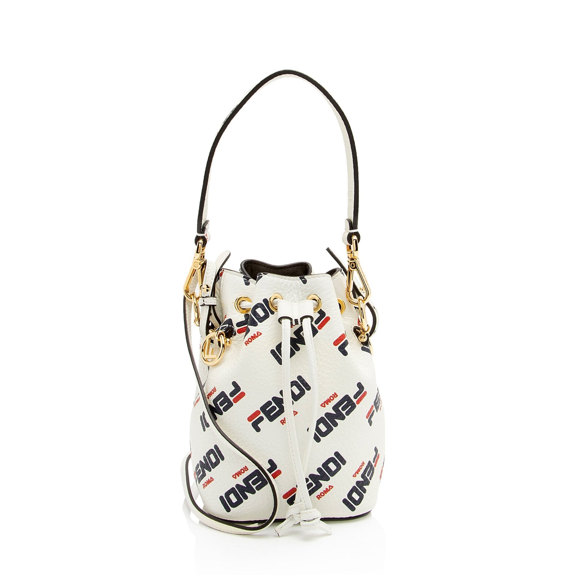Fendi Fila Calfskin Mania Mon Tresor Bag Shf Mini Bucket Crossbody Bag