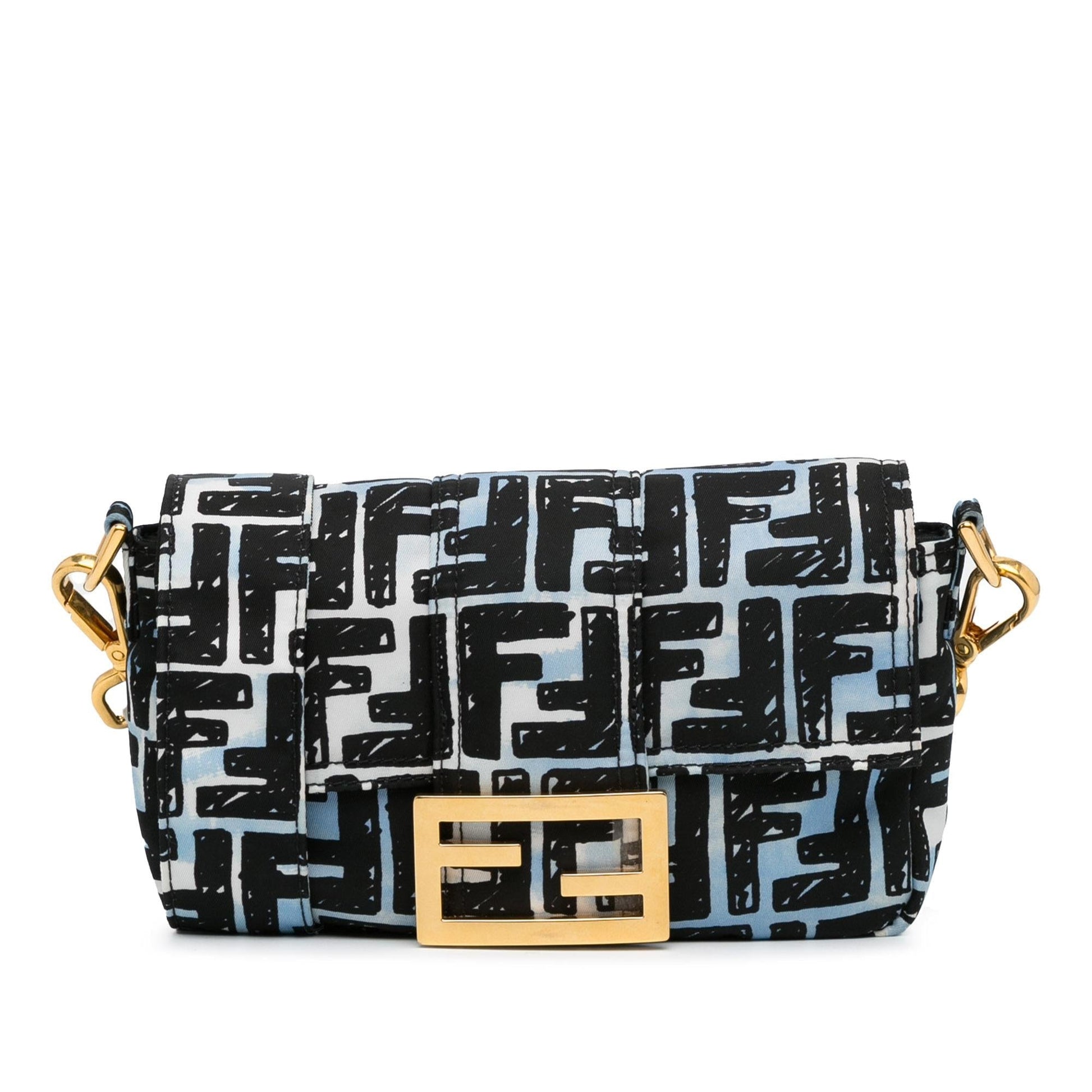 Fendi Joshua Vides Zucca Convertible Baguette Belt Bag Shg Nylon Mini