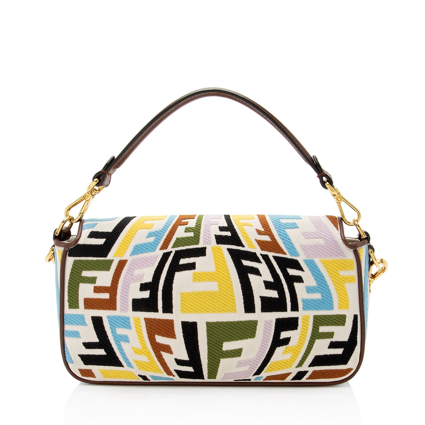 Fendi Sara Coleman Fish Eye Baguette Shoulder Bag Canvas Medium