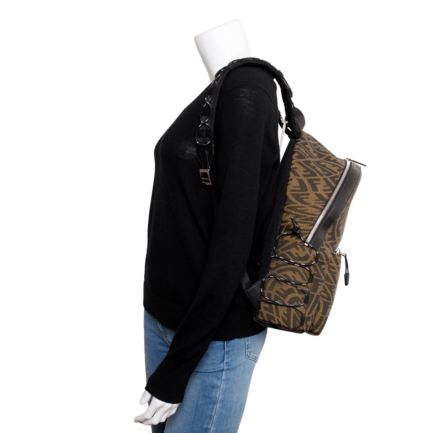 Fendi Sarah Coleman Ff Zucca Vertigo Backpack Canvas Brown