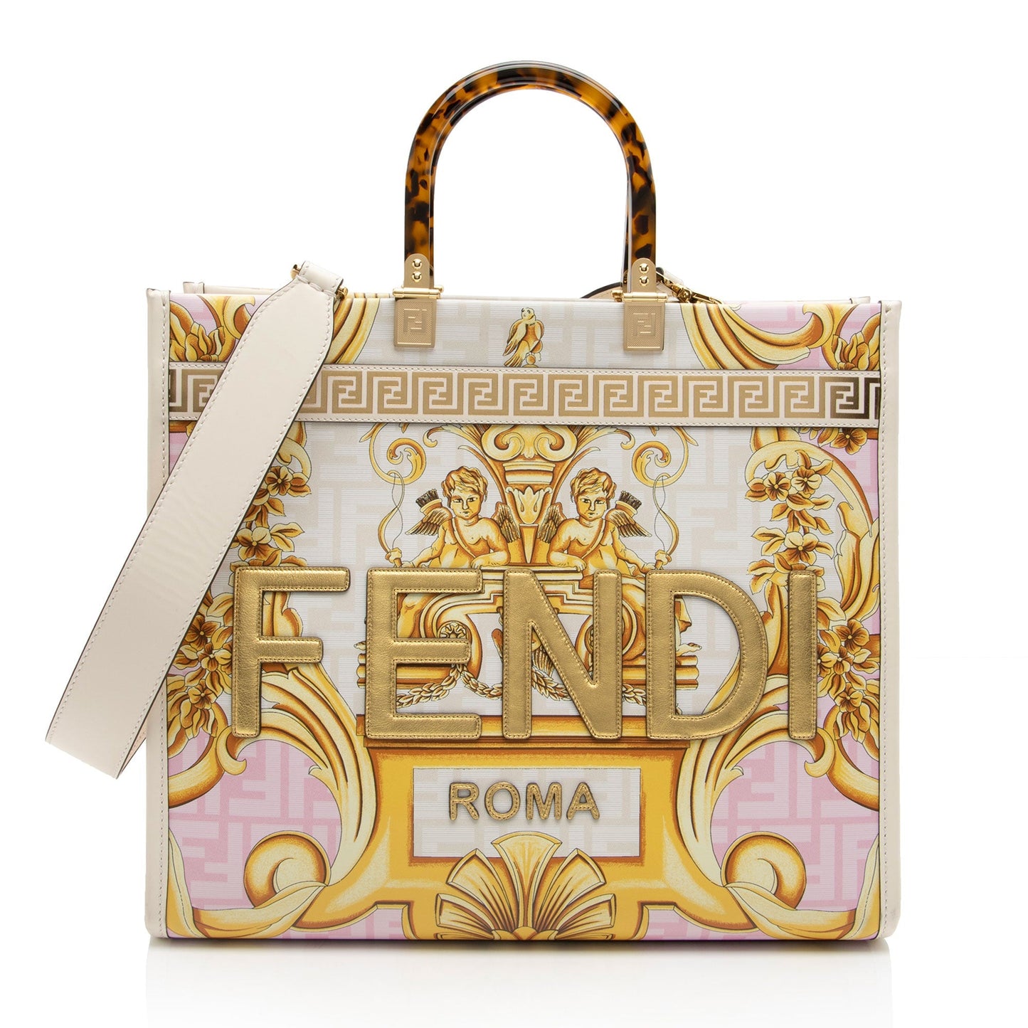 Fendi Versace Fendace Sunshine Shopper Tote Shf Zbjp9N Leather Medium Tote Bag
