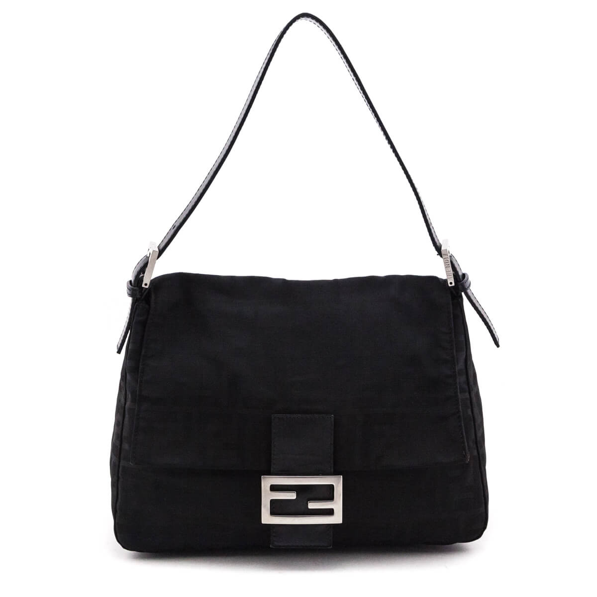 Fendi Handbag Zucca Mama Baguette Black Shoulder Bag