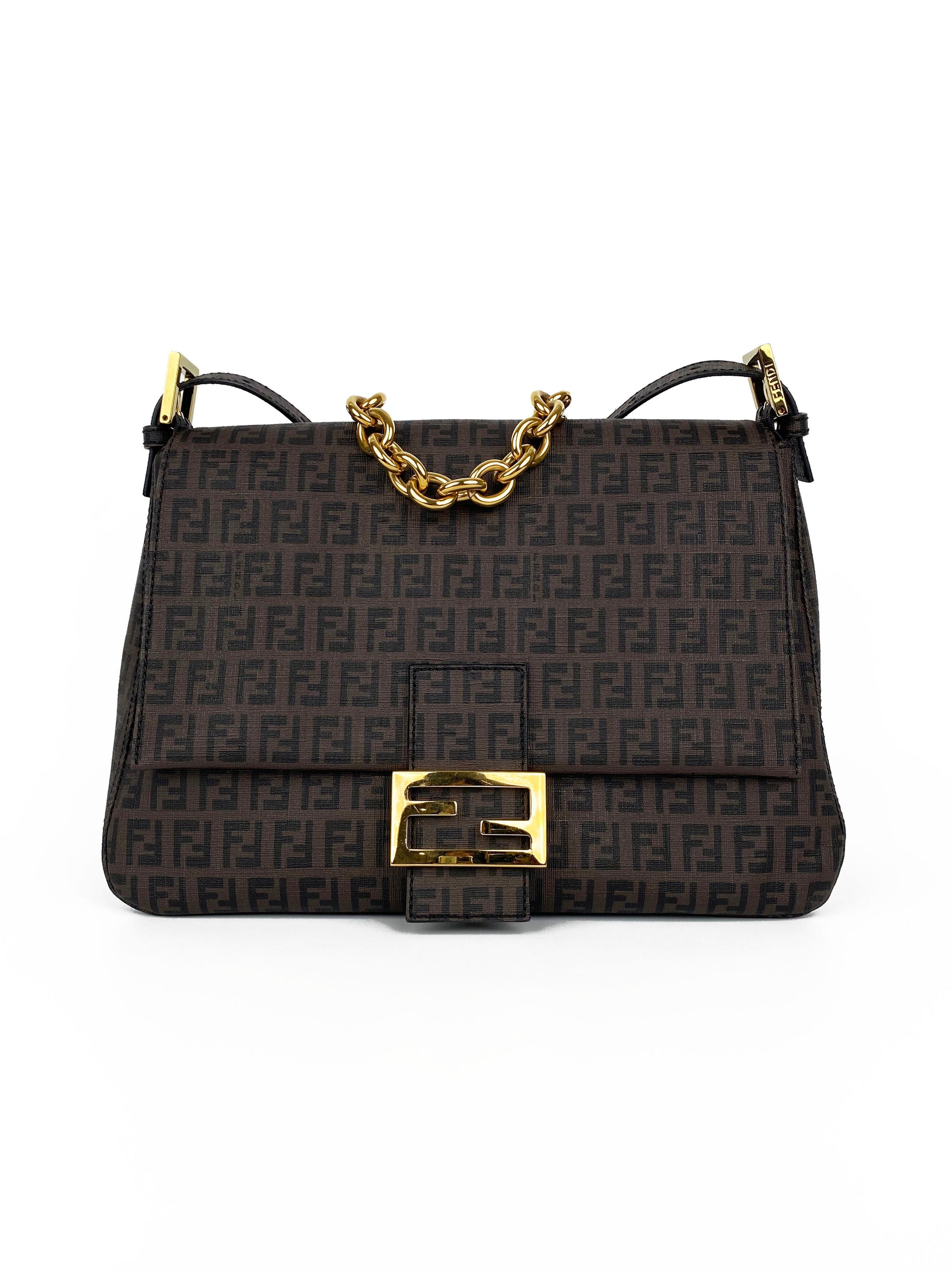 Fendi Shoulder Bag Monogram Brown