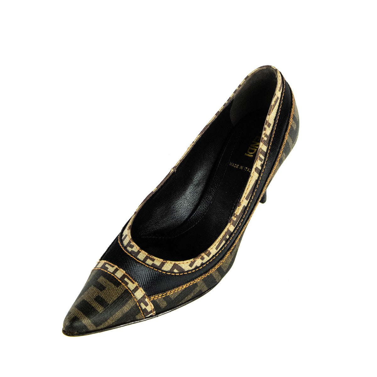 Fendi Shoe Zucca & Mesh Pumps Brown Shoes