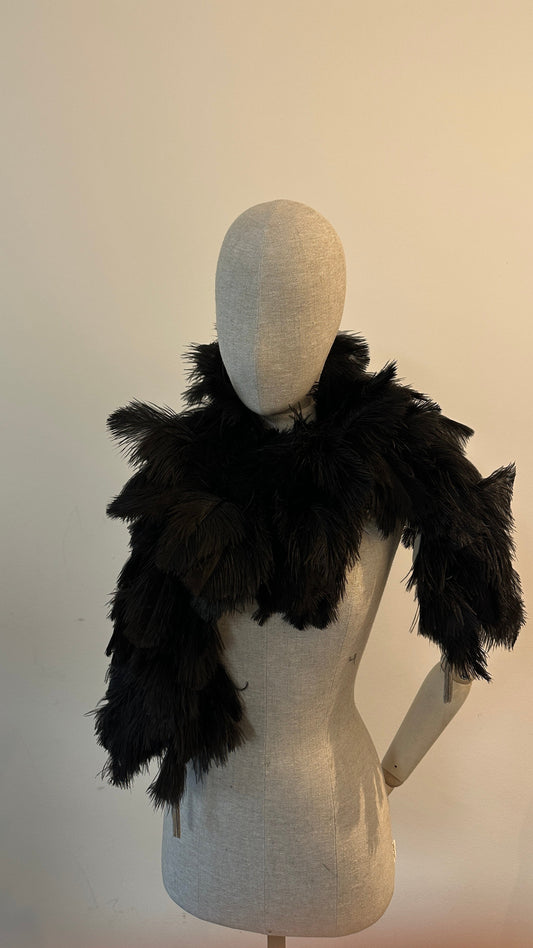 Dior Ostrich Feather Scarf Black