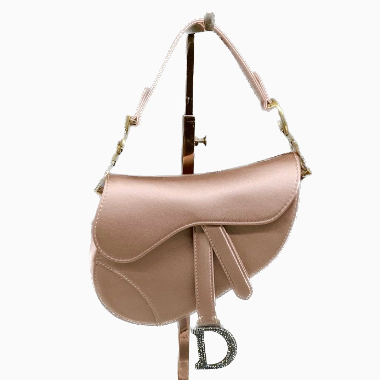 Dior Saddle Silk With Crystals L Handbag Pink Mini Travel Bag