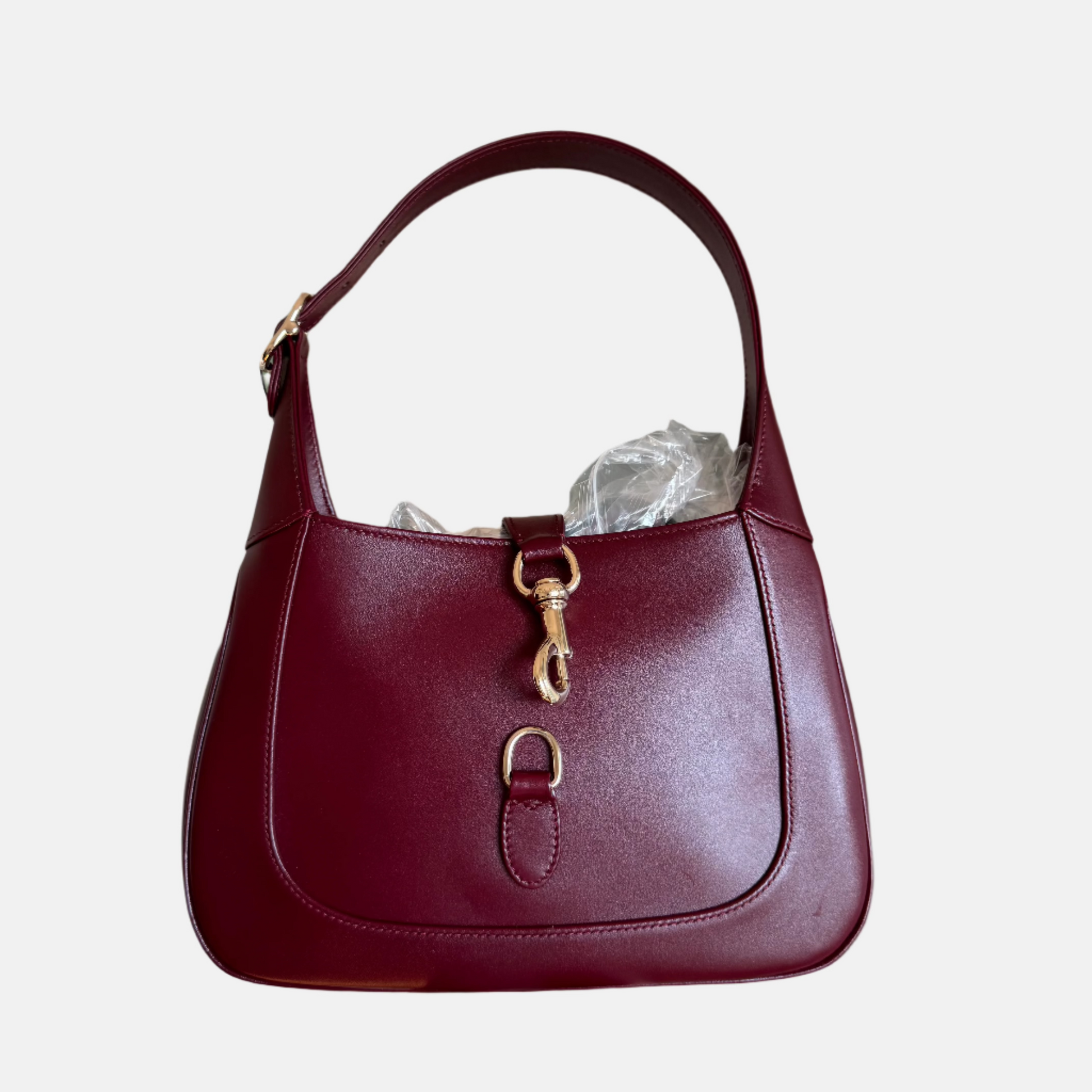Gucci Jackie Ancora Burgundy S24 Leather Red Small Shoulder Bag Bag S24