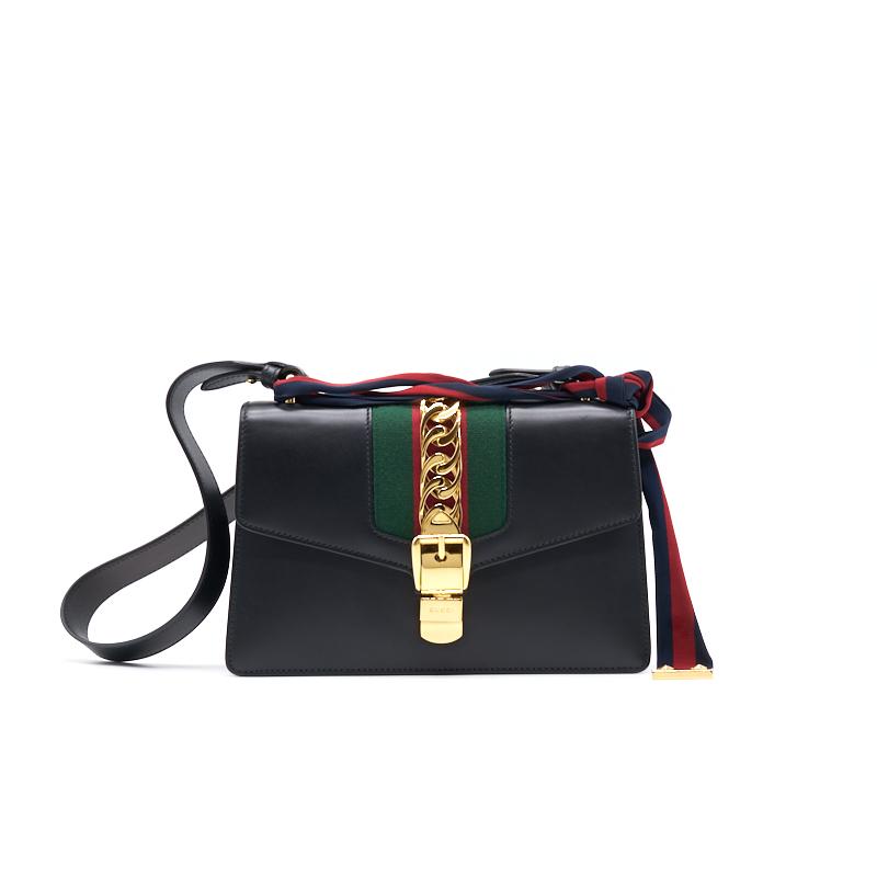Gucci Sylvie Shoulder Bag Black Small