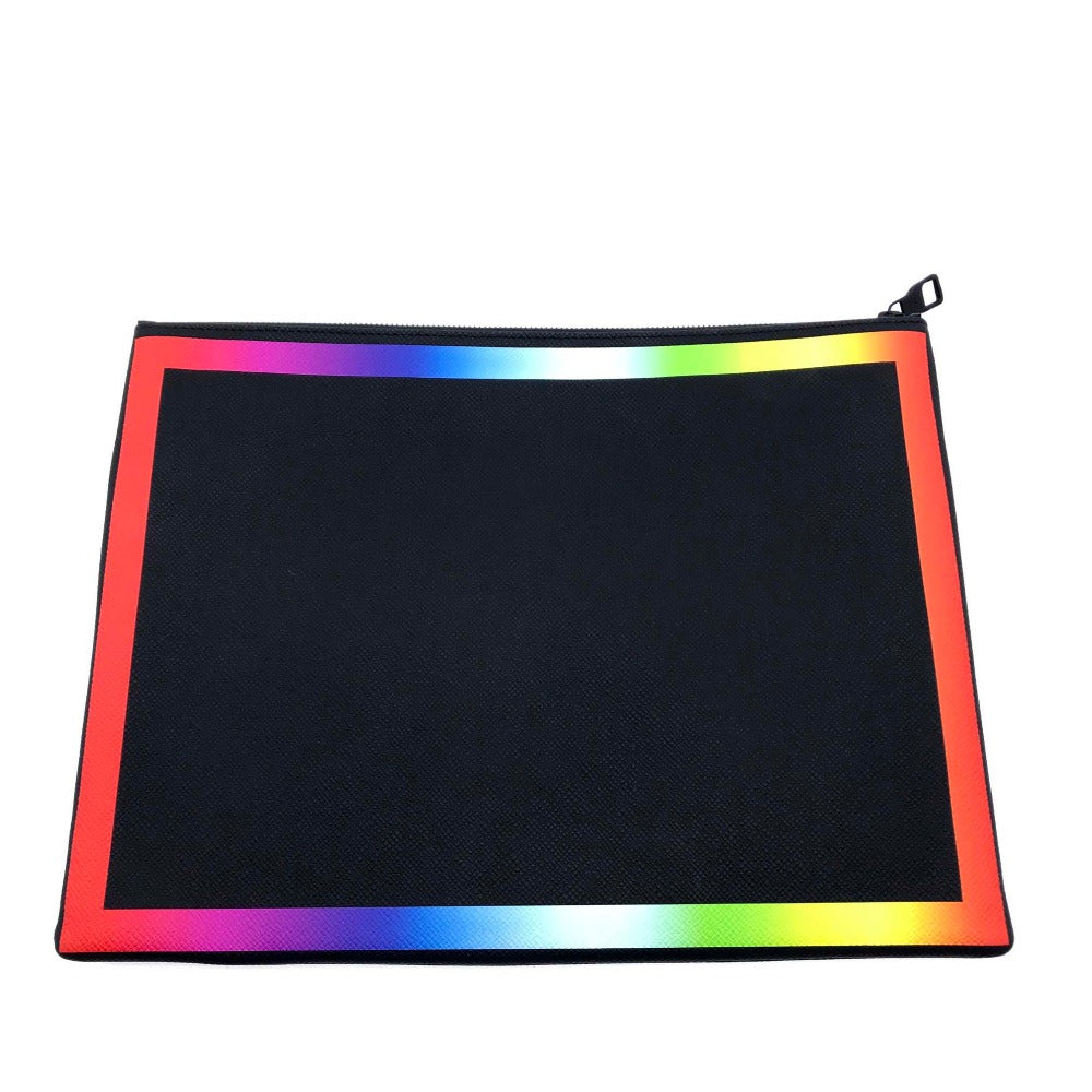 Louis Vuitton M30347 Taiga Noir x Rainbow Leather Chain Clutch Bag