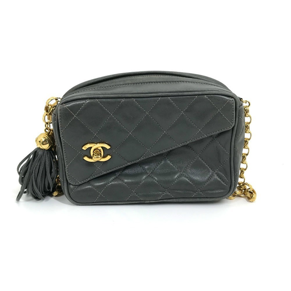 Chanel lambskin type CC COCO Mark Matrasse Gray Jewelry