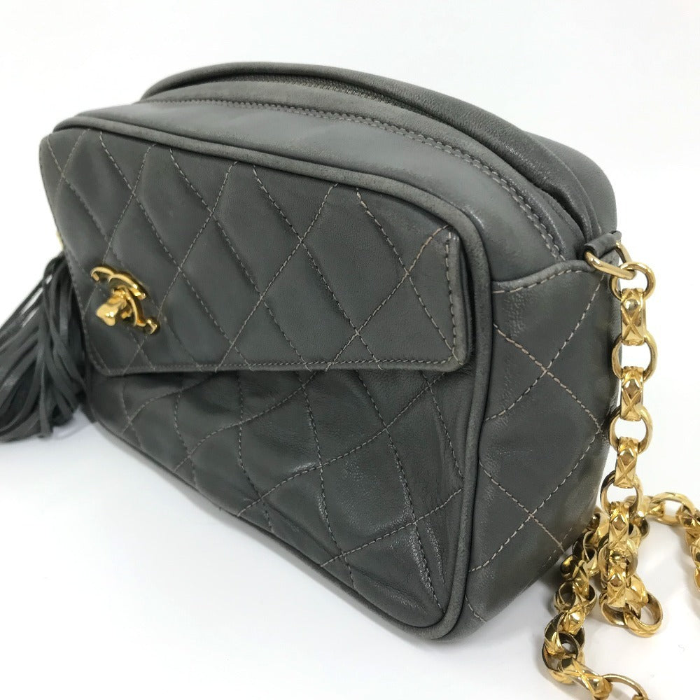 Chanel lambskin type CC COCO Mark Matrasse Gray Jewelry
