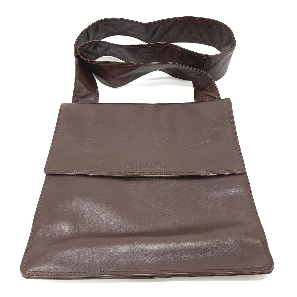Chanel lambskin logo Sacosh Brown Shoulder Bag