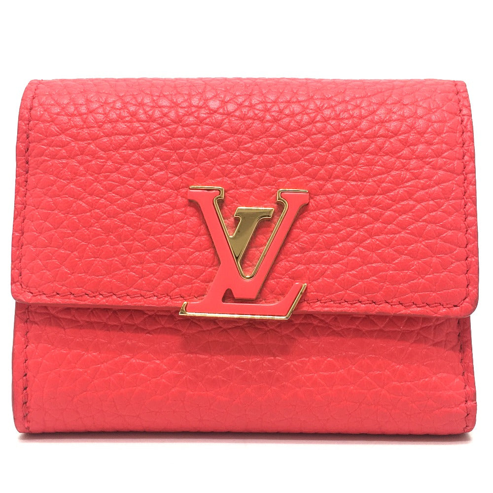 Louis Vuitton Trifold M69069 Taurillon Clemence Japan Leather Red Wallet Case