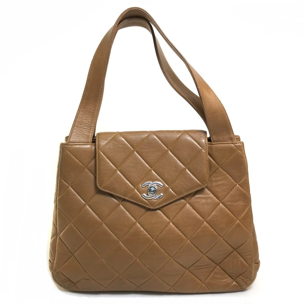Chanel lambskin Matrasse CC COCO Mark Brown Handbag