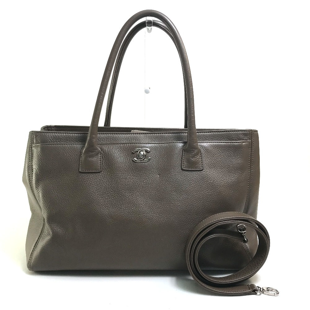 CHANEL Tote Bag A15206 Calf leather Brown type CC COCO Mark Executive Women  