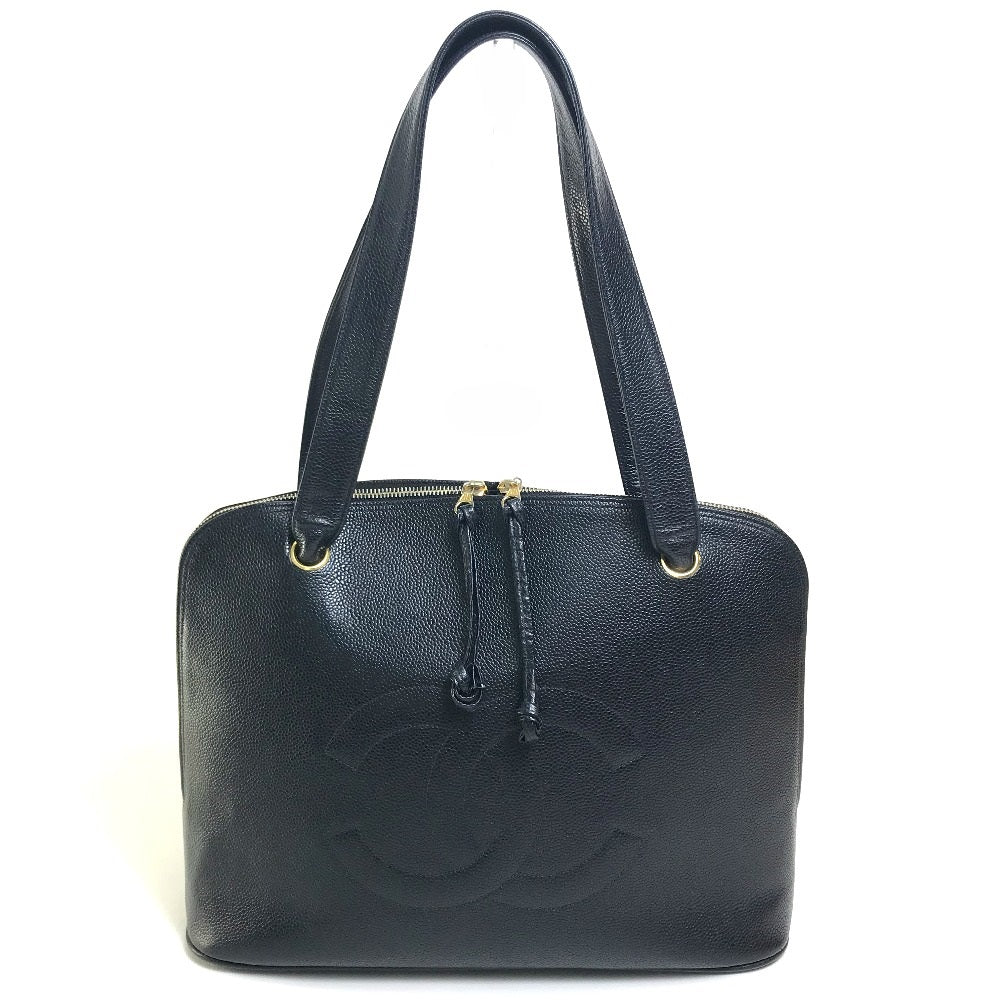 Chanel Caviar skin COCO Mark CC Black Shoulder Bag