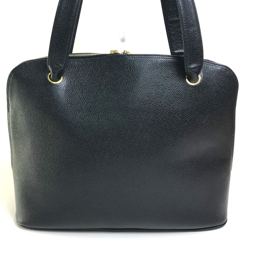 Chanel Caviar skin COCO Mark CC Black Shoulder Bag