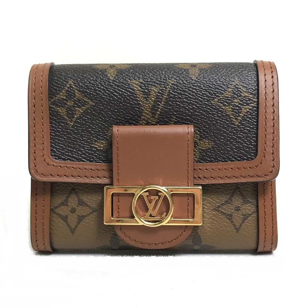 Louis Vuitton Trifold M68725 reverse Portefeuille Monogram Canvas Brown Wallet Case